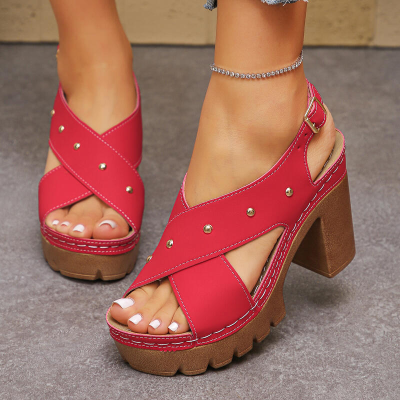Gladiator Sandal Women - Vintage Super High Heel Cross Strap