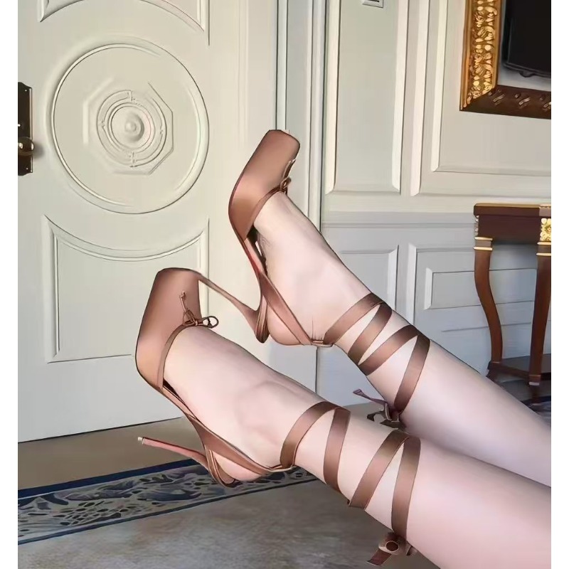 Red High-heeled Shoes, Women's - Ankle Strap Heels 评论和价格