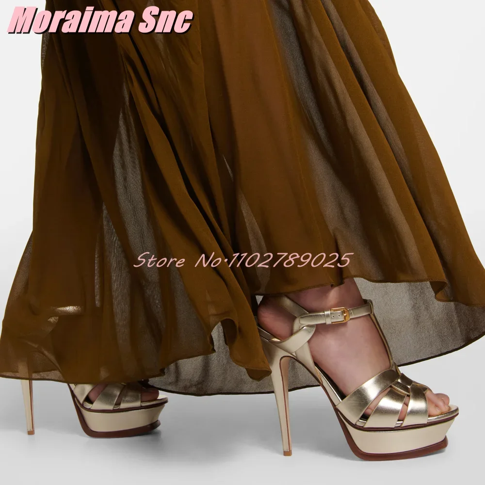 Platform Waeve T-strap Square  - Ankle Strap Heels 评论和价格
