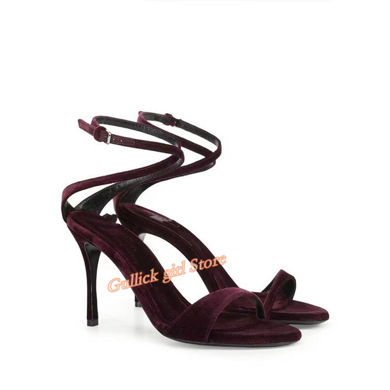 Velvet Ankle Buckle Sandals Op - Kids Shoes Women 评论和价格