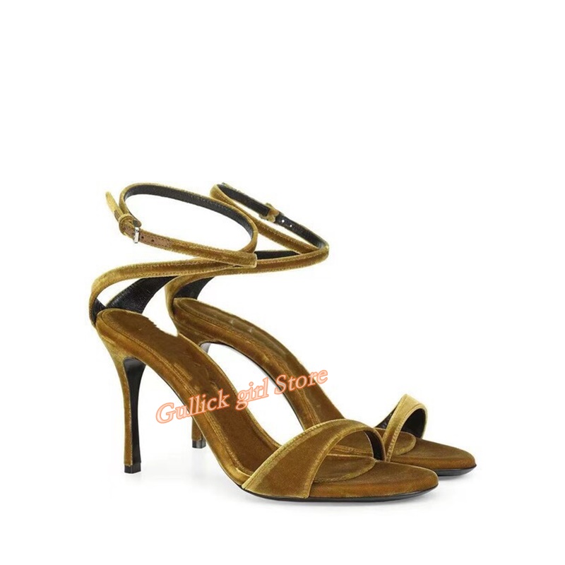 Velvet Ankle Buckle Sandals Op - Kids Shoes Women 评论和价格