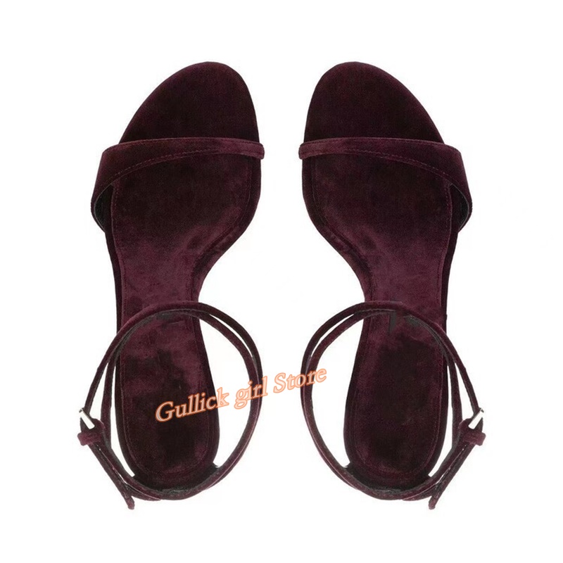 Velvet Ankle Buckle Sandals Op - Kids Shoes Women 评论和价格