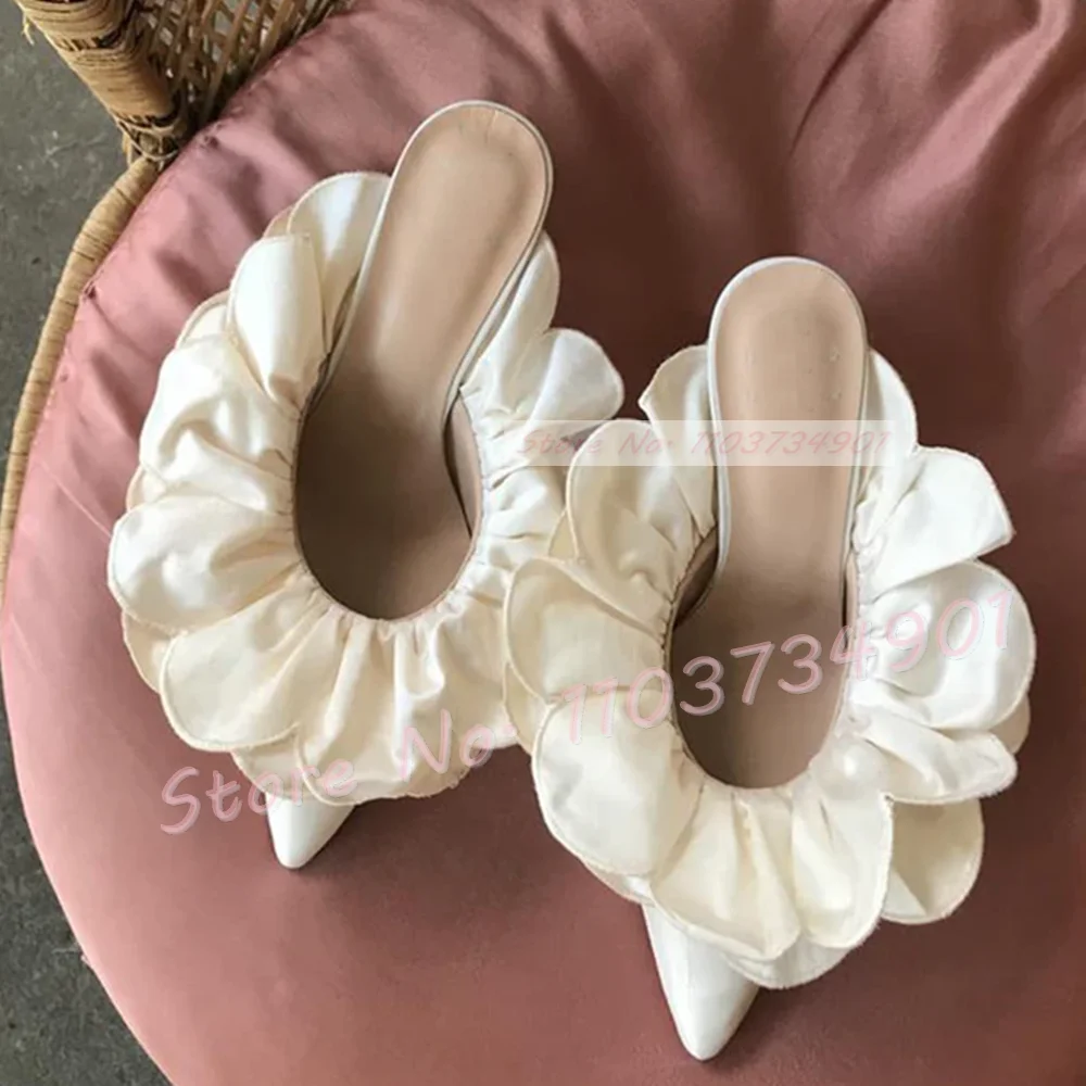 White Flower Satin Pointed Toe - Women Shoes Zara 评论和价格