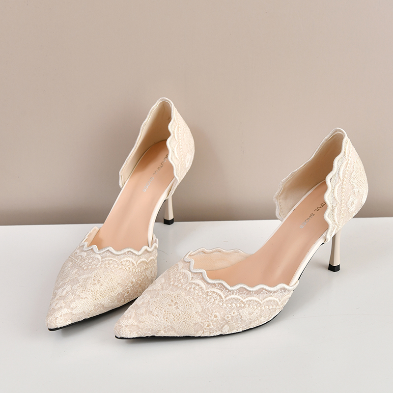 Lace Pointed Toe High Heels Wo - Slingback Pumps Women 评论和价格