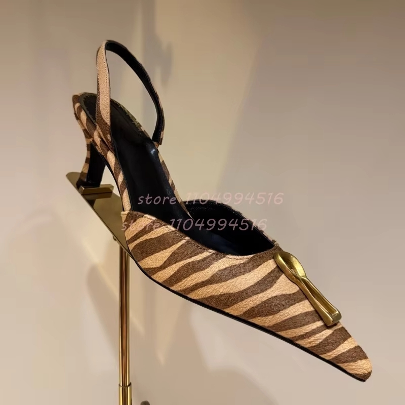 Metal Buckle Striped Pointed K - Women'S Shoes Kitten Heels 评论和价格