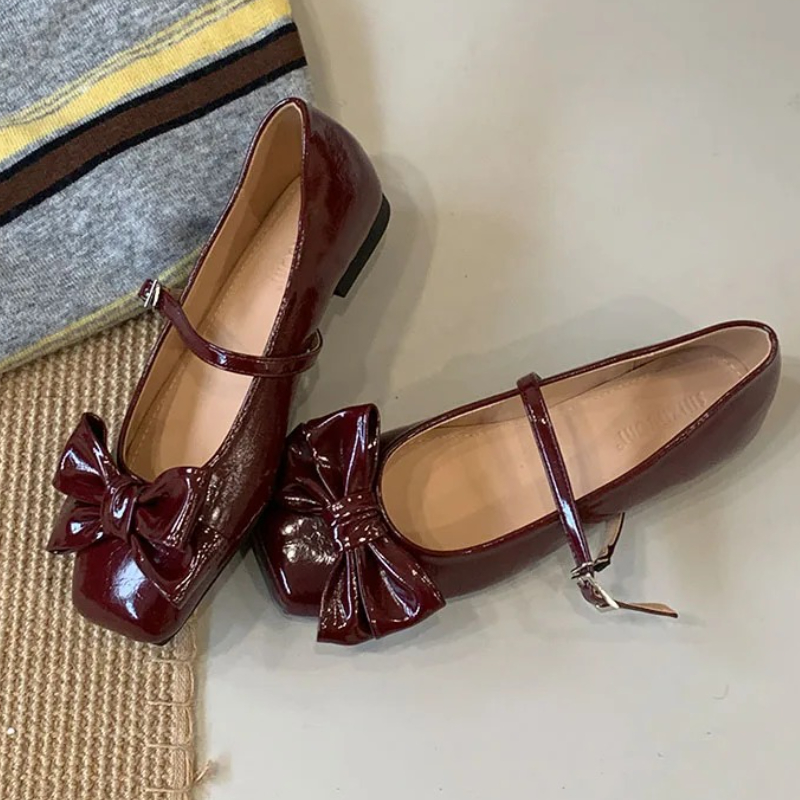Cute Bowknot Square Toe Design - Women Shoes Elegant 评论和价格