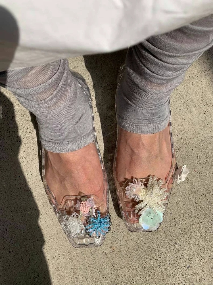 Handmade Flower Decoration DIY - Jelly Sandal Women 评论和价格
