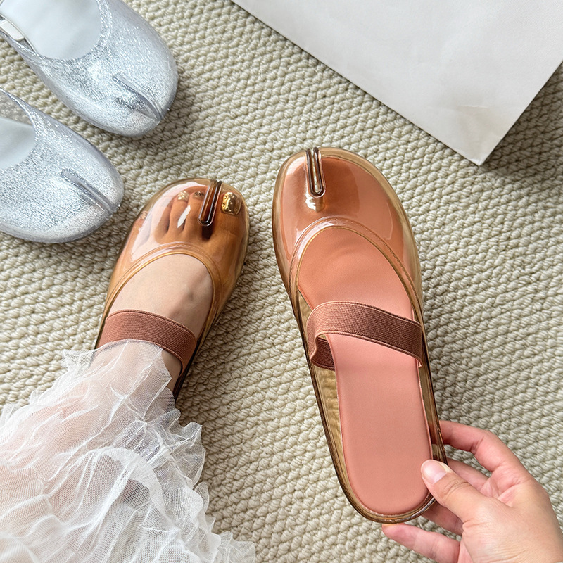 New Split Toe Jelly Slide Sand - Jelly Sandal Women 评论和价格
