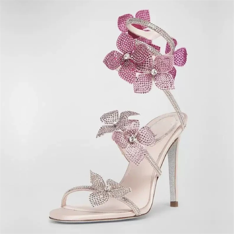 Eilyken Sexy CRYSTAL Flower Th - Gladiator Sandal Women 评论和价格
