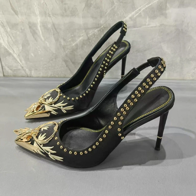 Dark Green Embroidered Pointed - Gladiator Sandal Women 评论和价格