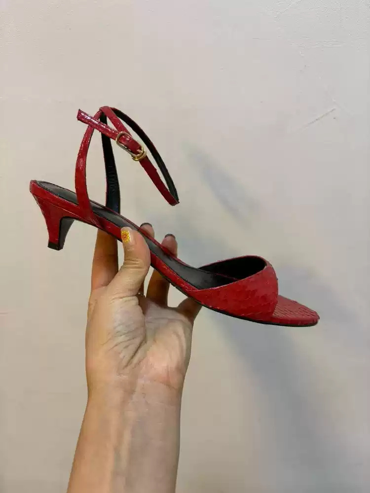 Women's Red Patent Leather Ope - Women'S Shoes Kitten Heels 评论和价格
